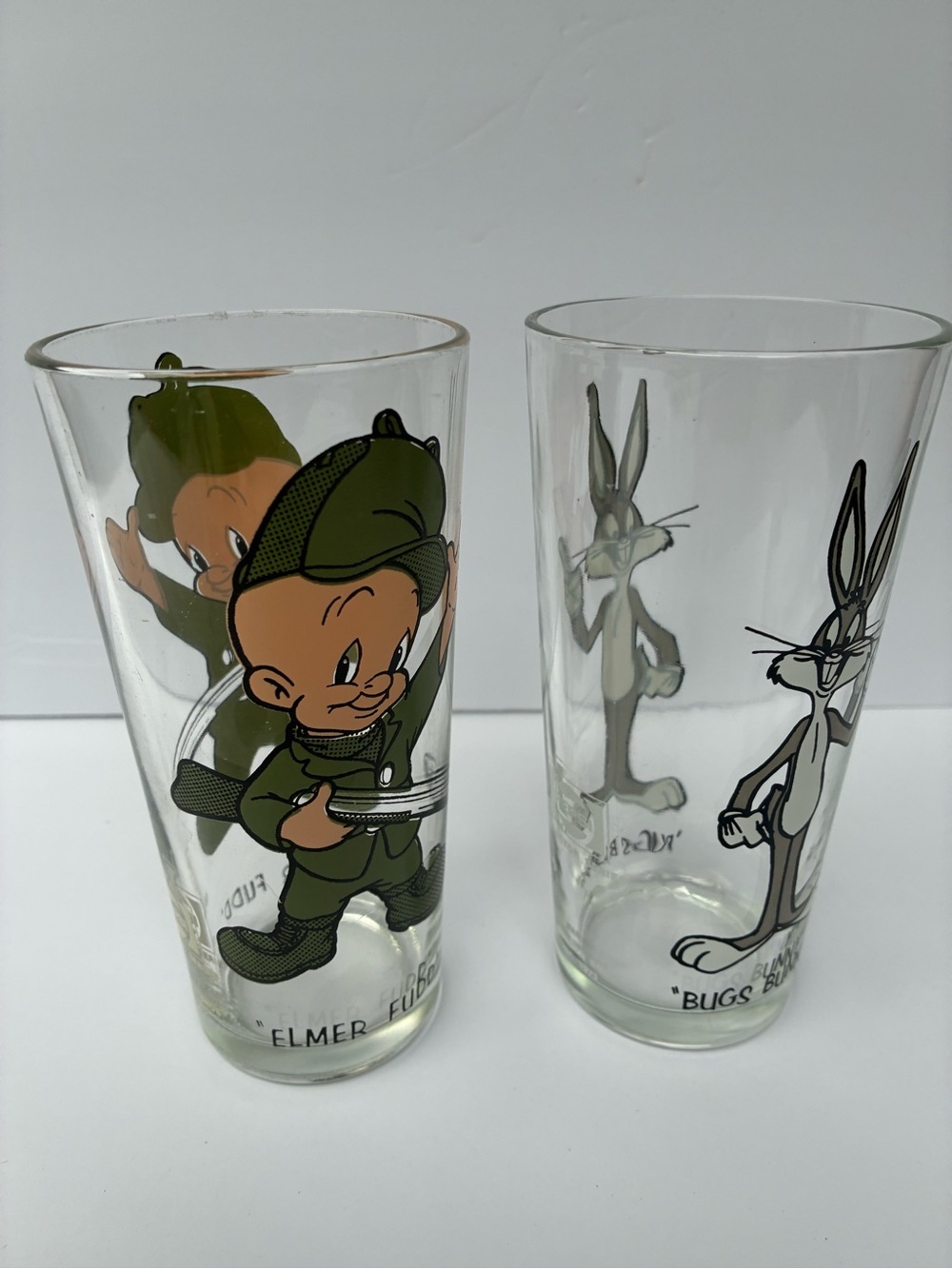 Vintage 1973 Pepsi Looney Tunes Bugs Bunny Elmer Fudd Glasses Set - Picture 8 of 13